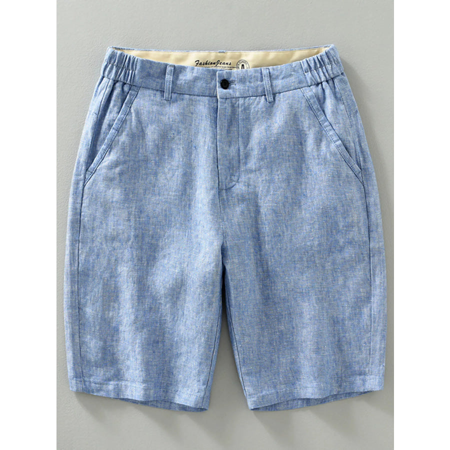 Men’s Plus Size Casual Pocketed Shorts Light Blue / M Apparel and Accessories