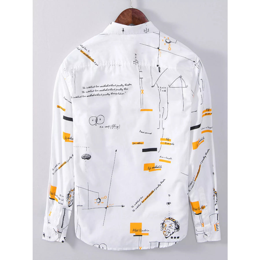 Men’s Plus Size Casual Printed Long Sleeve Shirt Apparel and Accessories