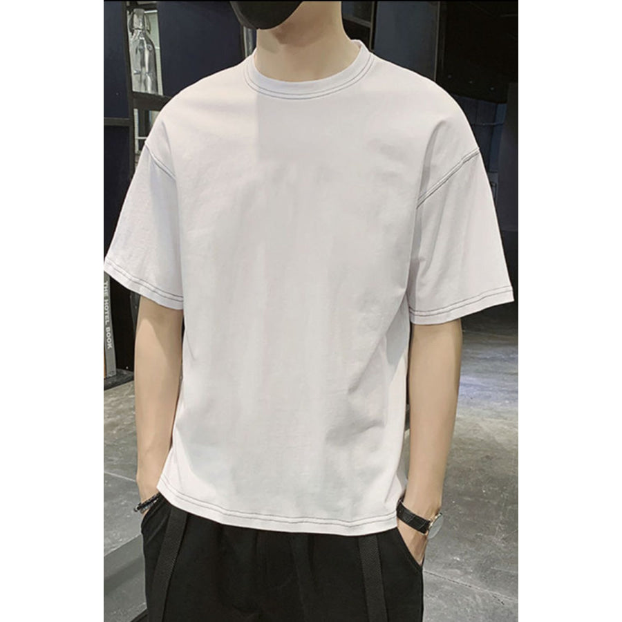 Men’s Plus Size Casual Round Neck Top and Shorts Set Apparel and Accessories