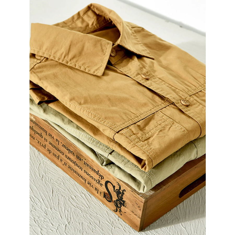 Men’s Plus Size Casual Short Sleeve Button-Down Shirt Apparel and Accessories