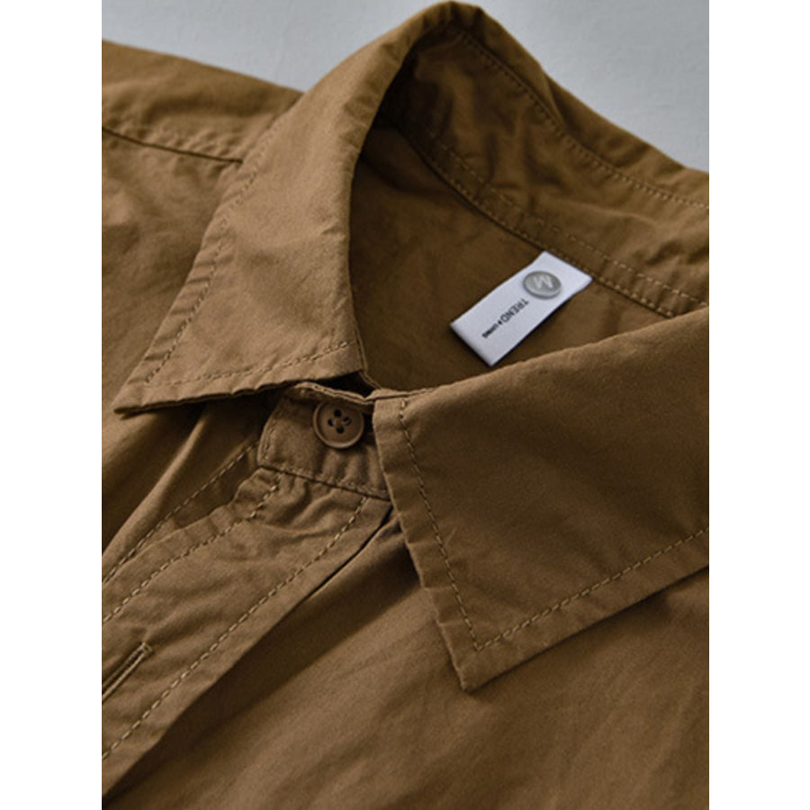 Men’s Plus Size Casual Short Sleeve Button-Down Shirt Apparel and Accessories