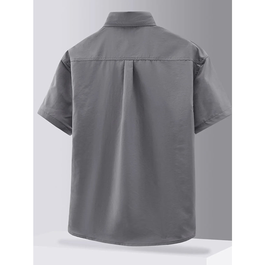 Men’s Plus Size Casual Short Sleeve Button-Down Shirt Apparel and Accessories