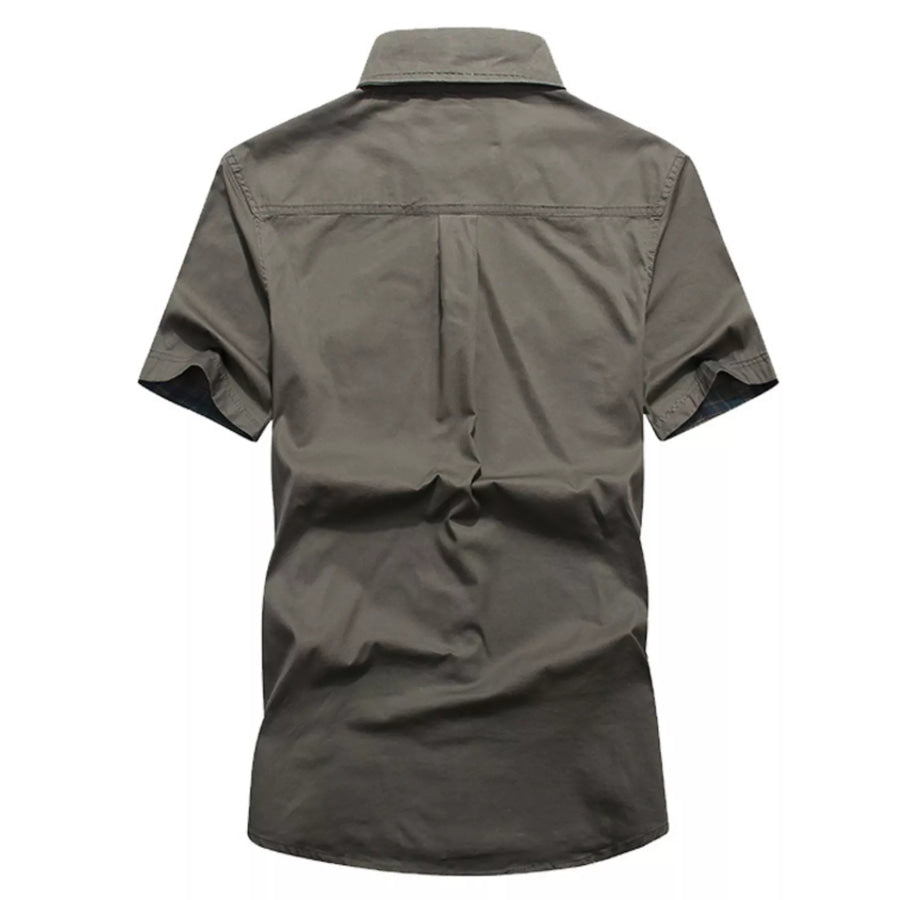 Men’s Plus Size Casual Short Sleeve Cargo Shirt Apparel and Accessories