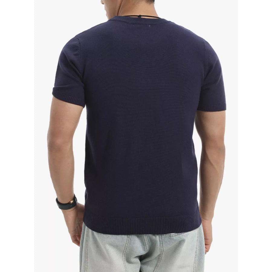 Men’s Plus Size Casual Short Sleeve Knit Top Apparel and Accessories