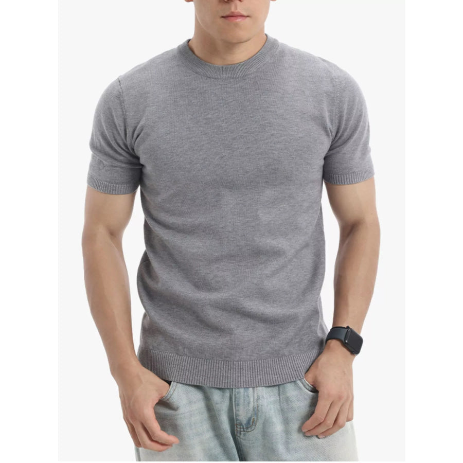 Men’s Plus Size Casual Short Sleeve Knit Top Apparel and Accessories