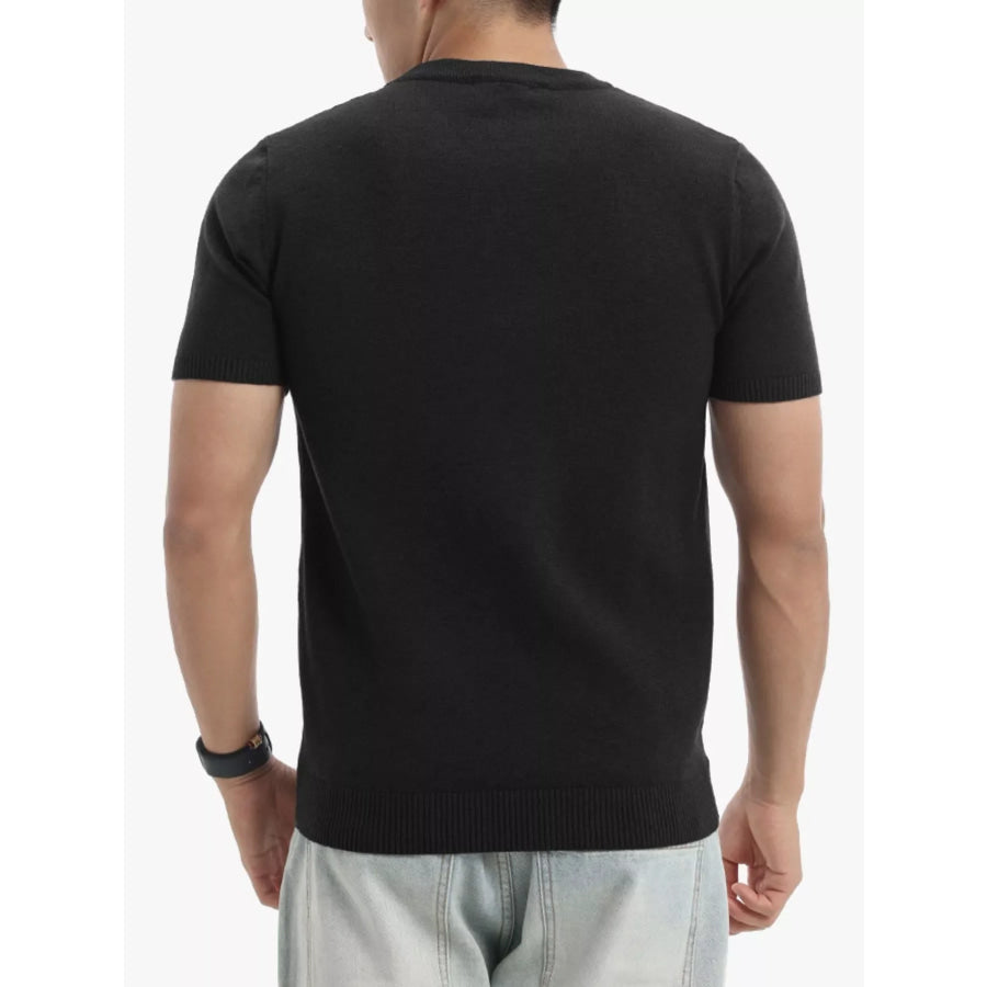 Men’s Plus Size Casual Short Sleeve Knit Top Apparel and Accessories