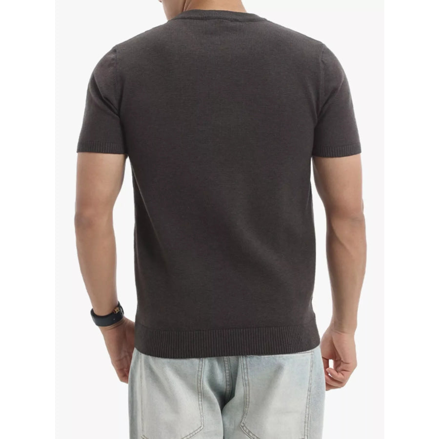 Men’s Plus Size Casual Short Sleeve Knit Top Apparel and Accessories