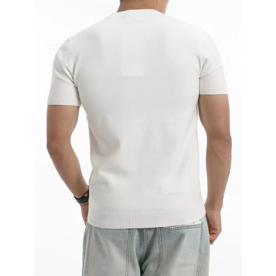 Men’s Plus Size Casual Short Sleeve Knit Top Apparel and Accessories
