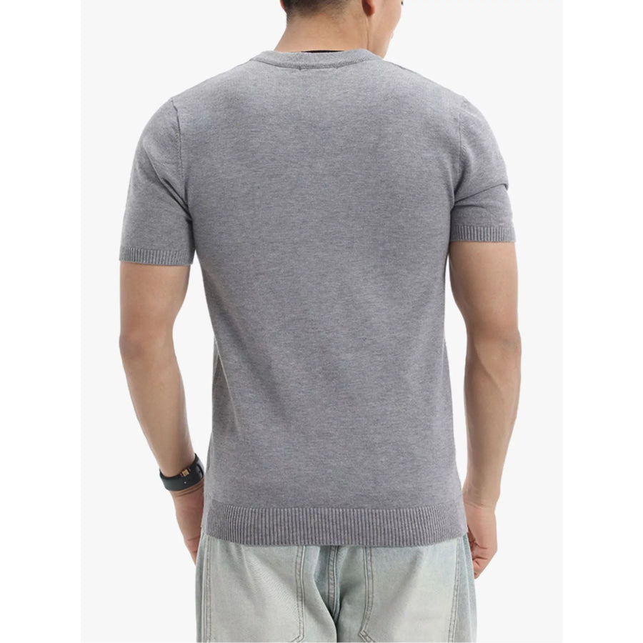 Men’s Plus Size Casual Short Sleeve Knit Top Apparel and Accessories