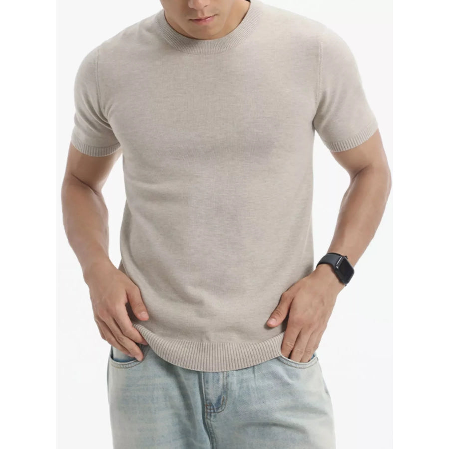 Men’s Plus Size Casual Short Sleeve Knit Top Apparel and Accessories