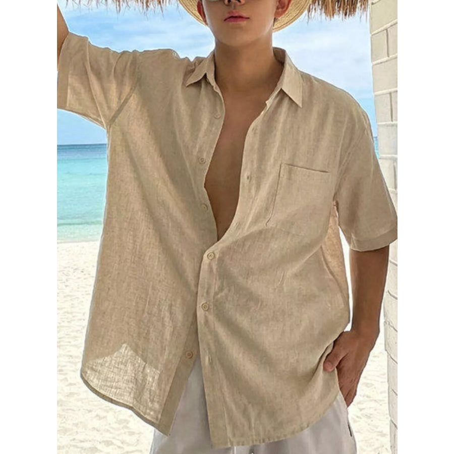 Men’s Plus Size Casual Short-Sleeve Shirt Apparel and Accessories