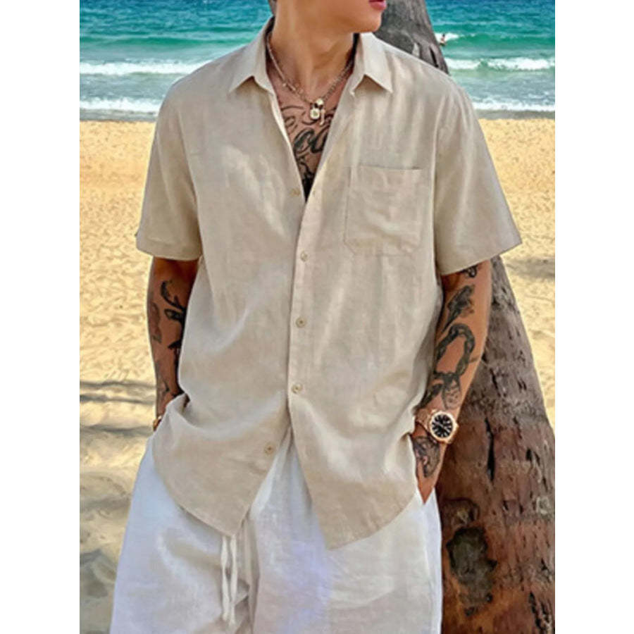 Men’s Plus Size Casual Short-Sleeve Shirt Apparel and Accessories