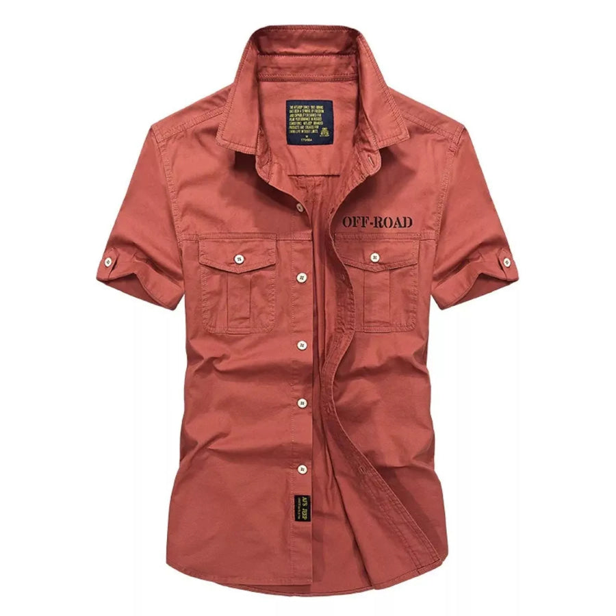Men’s Plus Size Casual Short-Sleeve Shirt Orange / M Apparel and Accessories