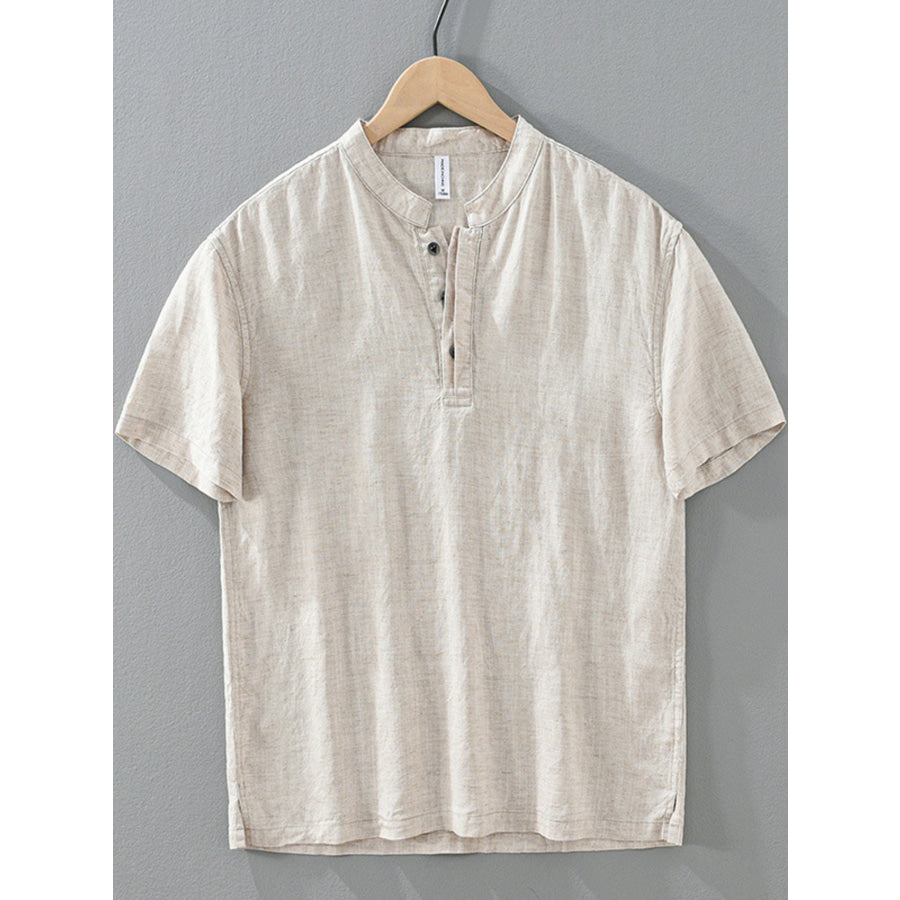 Men’s Plus Size Casual Short Sleeve Shirt White / M Apparel and Accessories