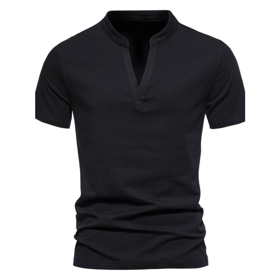 Men’s Plus Size Casual Short Sleeve Slim Fit T-Shirt Black / M Apparel and Accessories