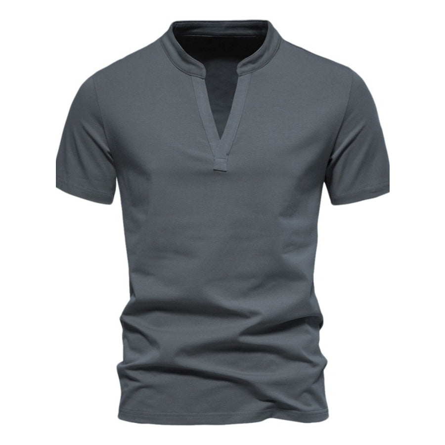 Men’s Plus Size Casual Short Sleeve Slim Fit T-Shirt Dark Gray / M Apparel and Accessories