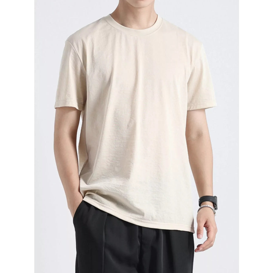 Men’s Plus Size Casual Short Sleeve T-Shirt Apricot / M Apparel and Accessories
