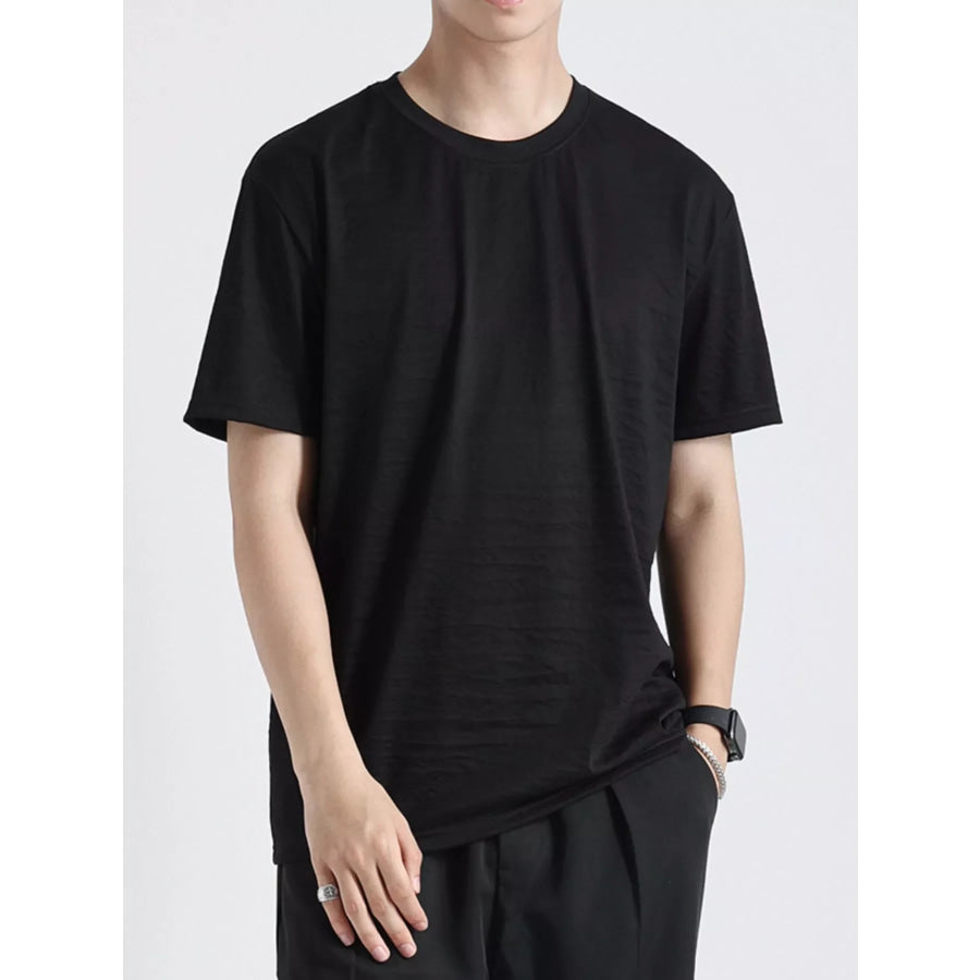 Men’s Plus Size Casual Short Sleeve T-Shirt Black / M Apparel and Accessories