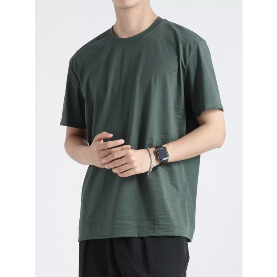Men’s Plus Size Casual Short Sleeve T-Shirt Olive Green / M Apparel and Accessories