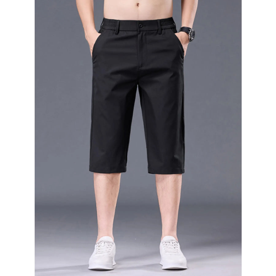 Men’s Plus Size Casual Shorts with Pockets Black / M Apparel and Accessories