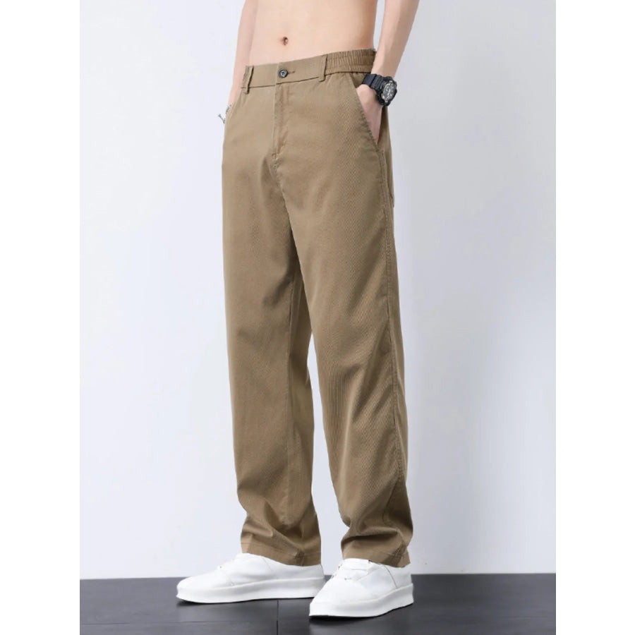 Men’s Plus Size Casual Straight-Leg Pants Camel / M Apparel and Accessories