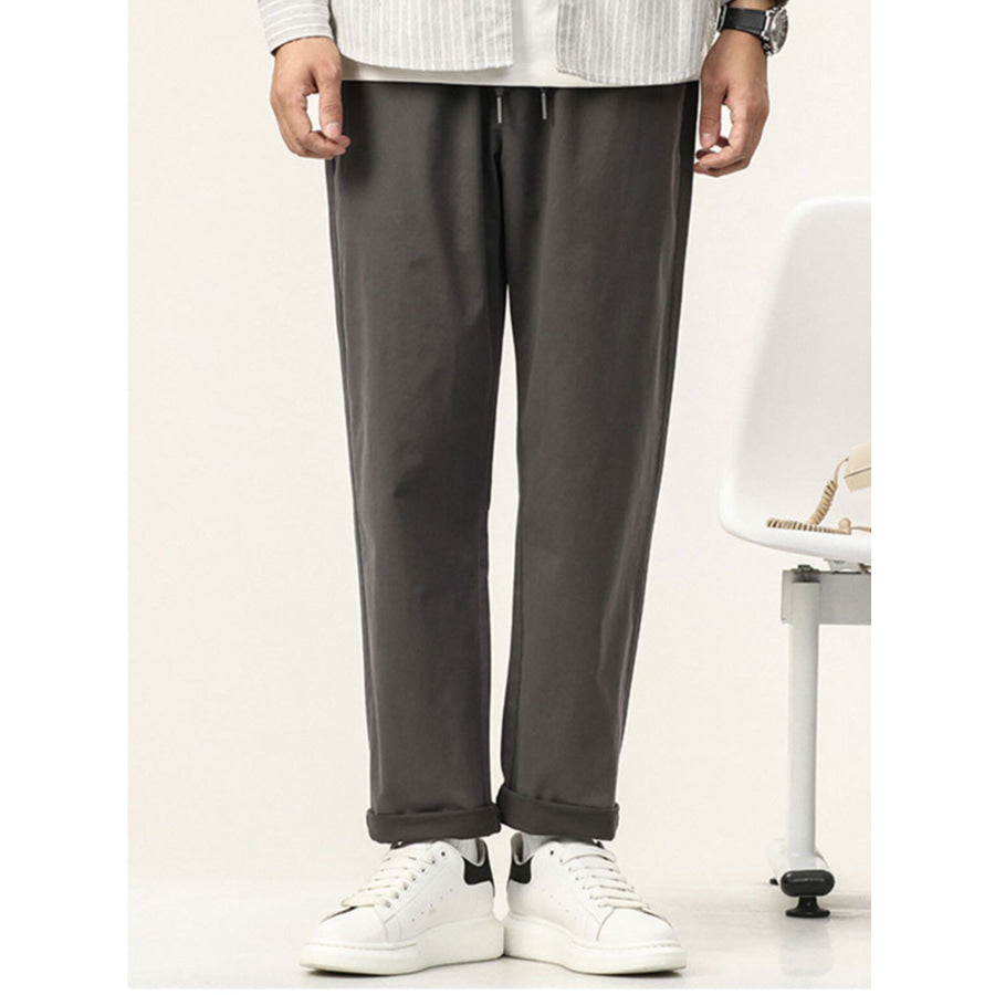 Men’s Plus Size Casual Straight-Leg Pants Dark Gray / M Apparel and Accessories