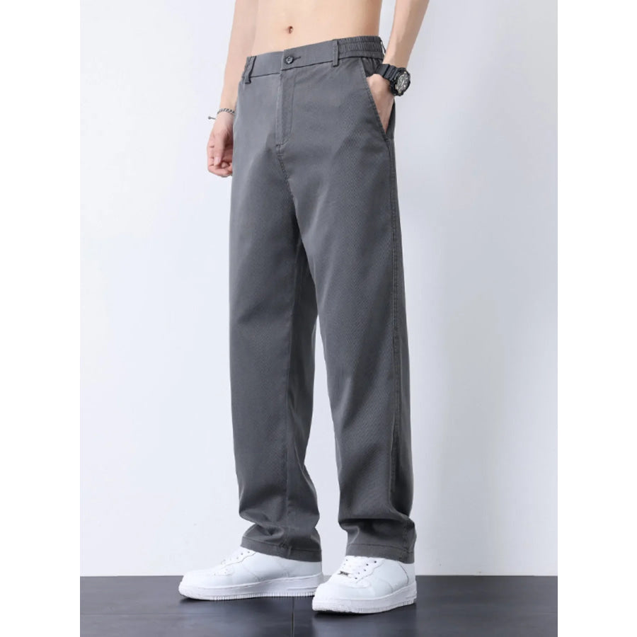Men’s Plus Size Casual Straight-Leg Pants Gray / M Apparel and Accessories