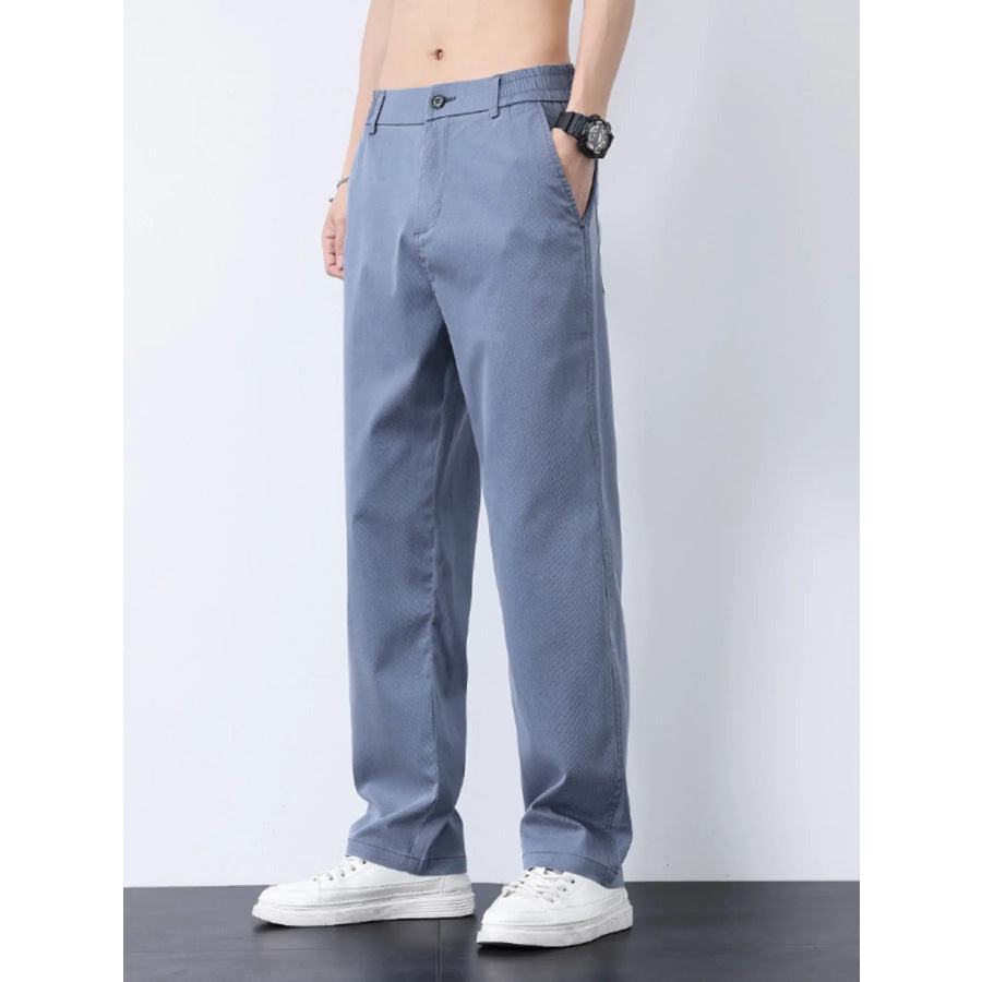Men’s Plus Size Casual Straight-Leg Pants Light Blue / M Apparel and Accessories