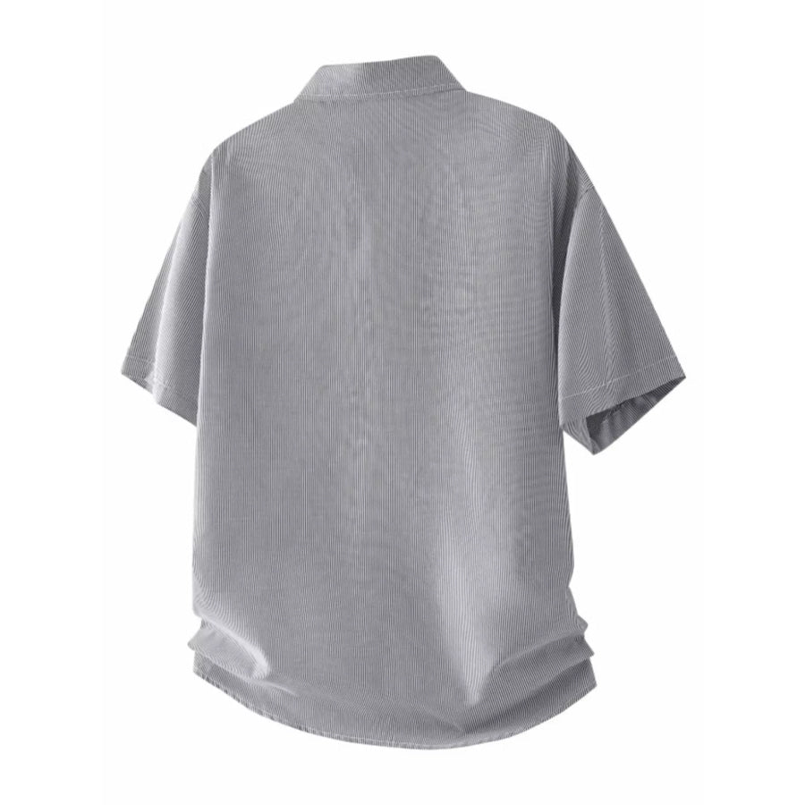 Men’s Plus Size Casual Striped Short Sleeve Shirt Apparel and Accessories