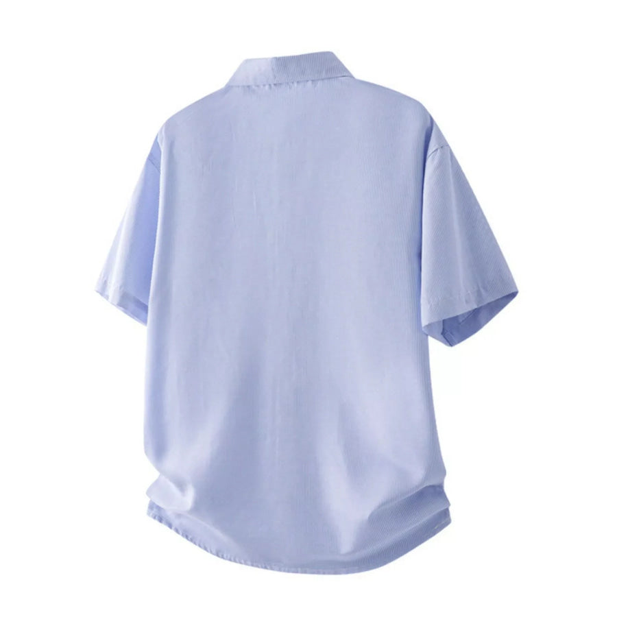 Men’s Plus Size Casual Striped Short Sleeve Shirt Apparel and Accessories