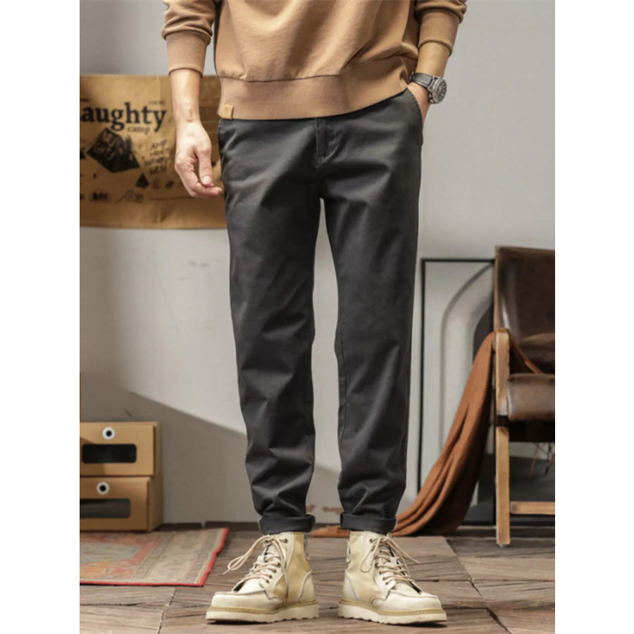 Men’s Plus Size Casual Style Slim Fit Ankle Banded Pants Dark Gray / M Apparel and Accessories