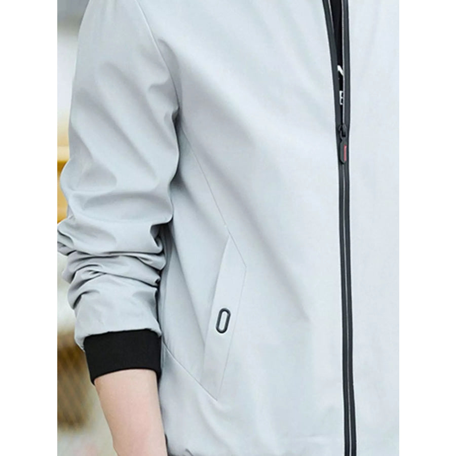 Men’s Plus Size Casual Zip Up Jacket Apparel and Accessories