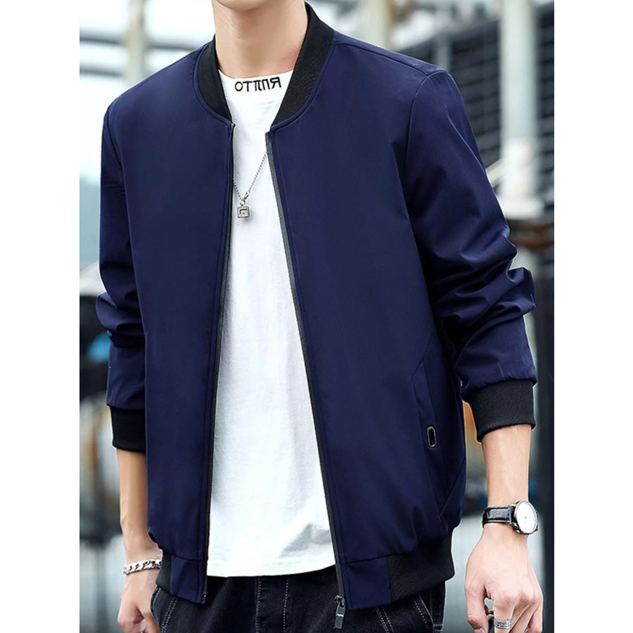 Men’s Plus Size Casual Zip Up Jacket Apparel and Accessories