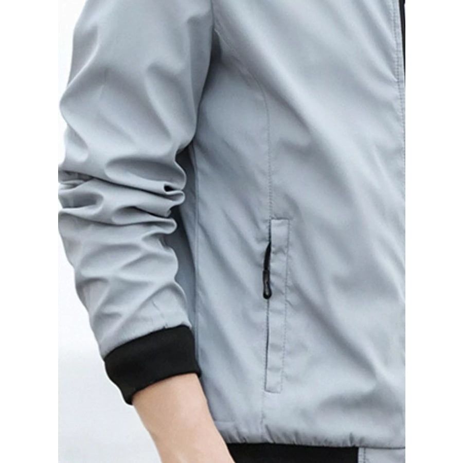 Men’s Plus Size Casual Zip Up Jacket Apparel and Accessories