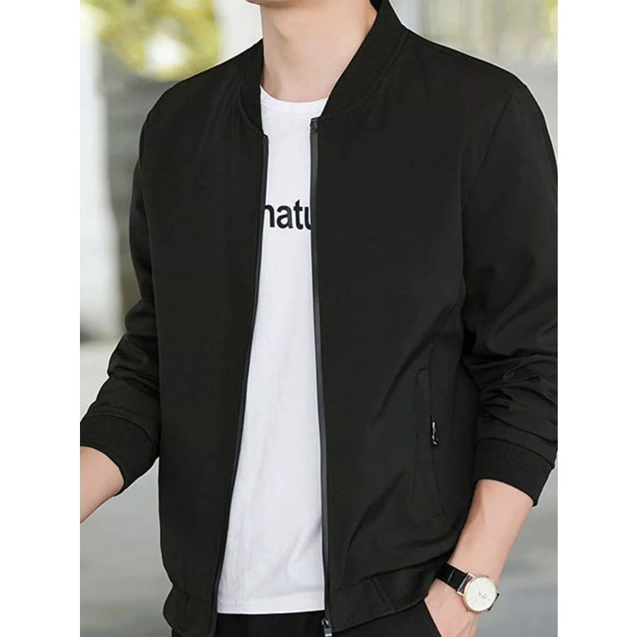 Men’s Plus Size Casual Zip Up Jacket Apparel and Accessories