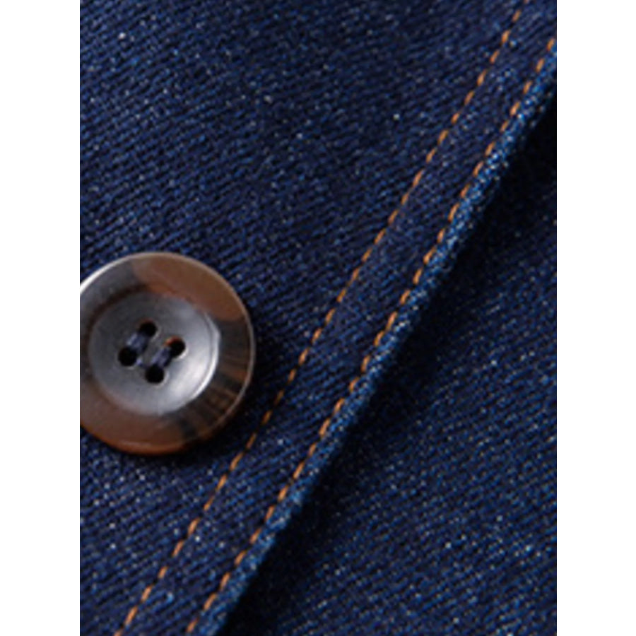 Men’s Plus Size Classic Button Up Denim Blazer Apparel and Accessories