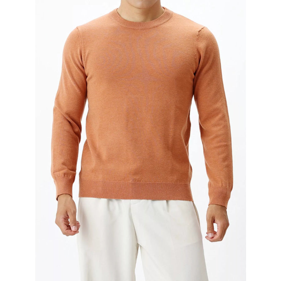 Men’s Plus Size Classic Crew Neck Sweater Caramel Color / M Apparel and Accessories