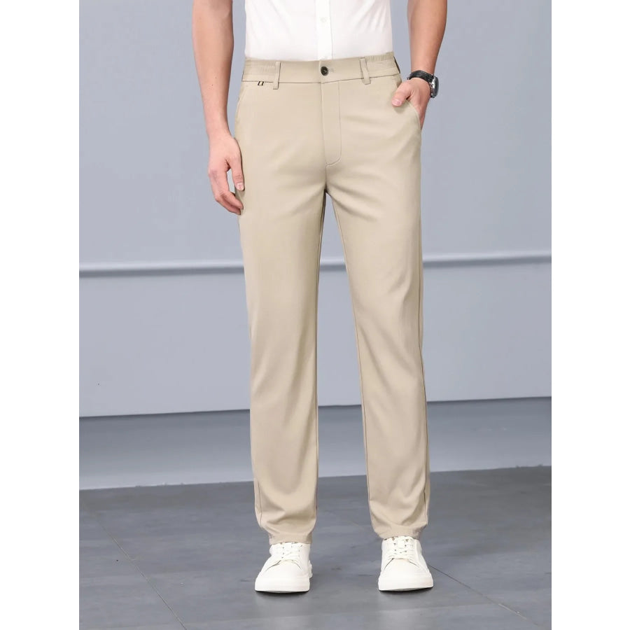 Men’s Plus Size Classic Fit Dress Pants Khaki / M Apparel and Accessories