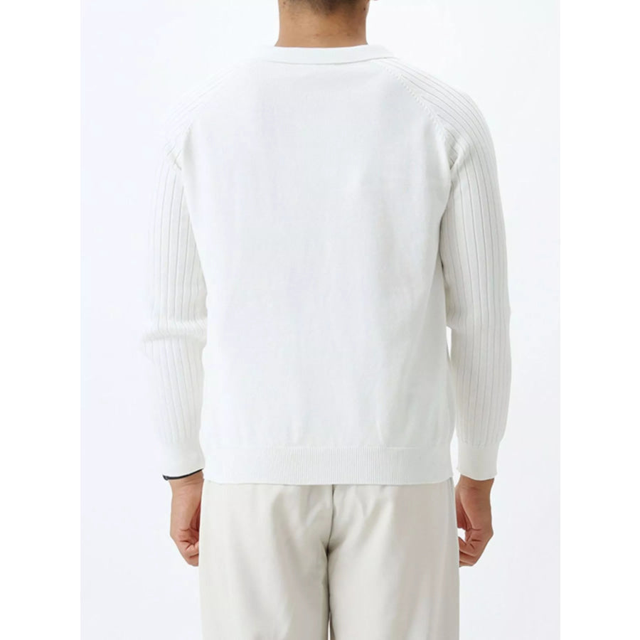 Men’s Plus Size Classic Fit Ribbed Sleeve Knit Top Apparel and Accessories