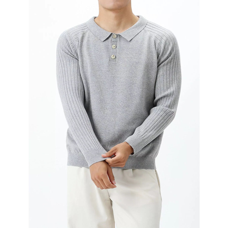 Men’s Plus Size Classic Fit Ribbed Sleeve Knit Top Apparel and Accessories
