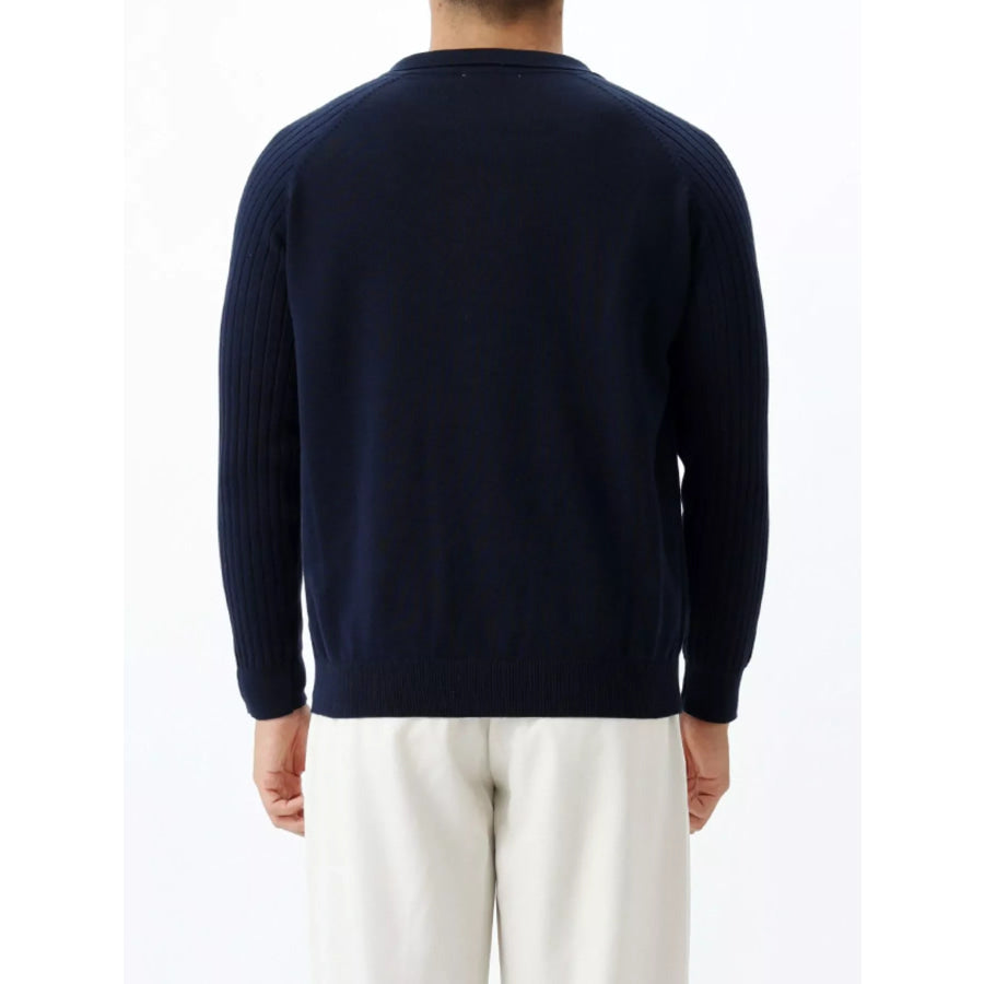 Men’s Plus Size Classic Fit Ribbed Sleeve Knit Top Apparel and Accessories