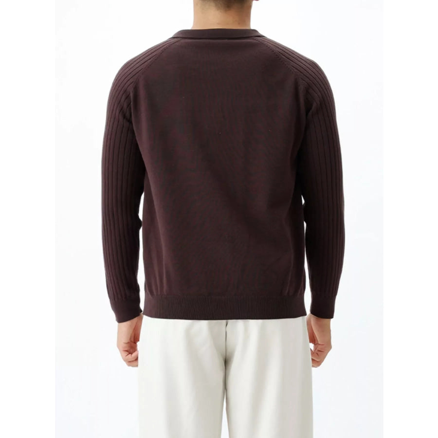 Men’s Plus Size Classic Fit Ribbed Sleeve Knit Top Apparel and Accessories