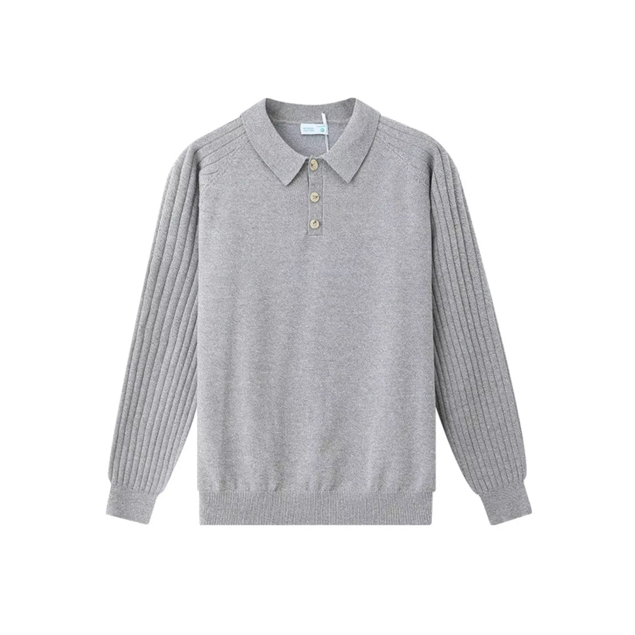 Men’s Plus Size Classic Fit Ribbed Sleeve Knit Top Apparel and Accessories