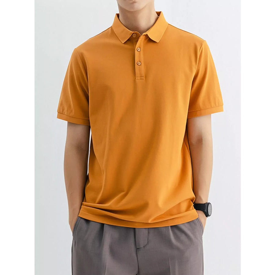 Men’s Plus Size Classic Fit Short Sleeve Polo Apricot / M Apparel and Accessories