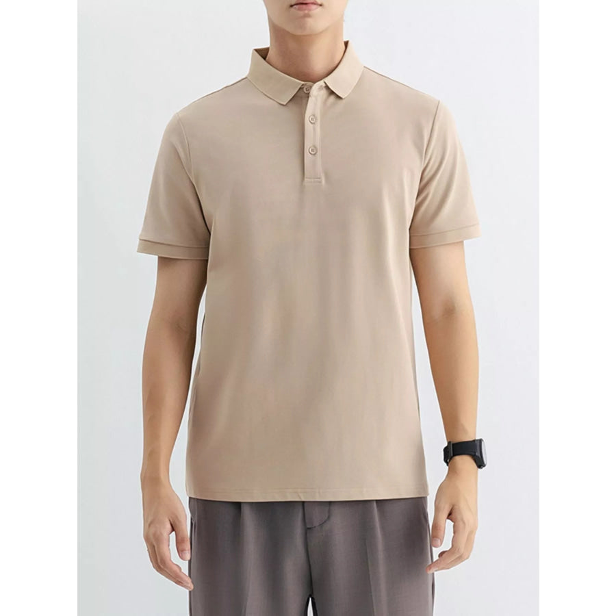 Men’s Plus Size Classic Fit Short Sleeve Polo Caramel / M Apparel and Accessories