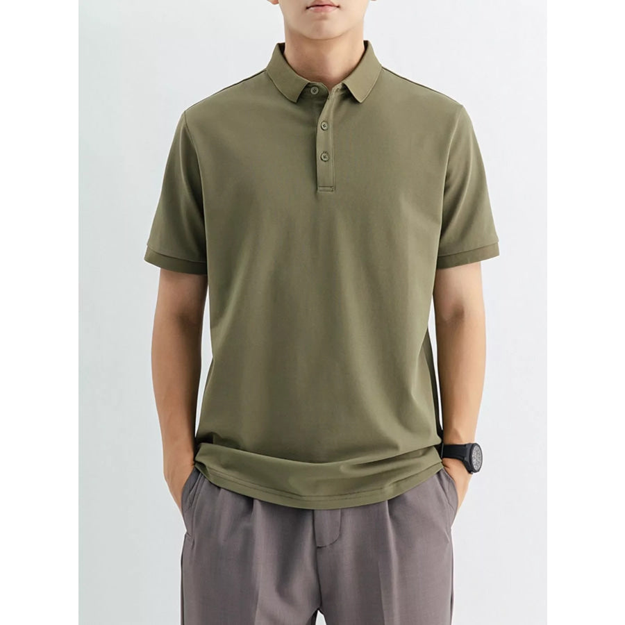 Men’s Plus Size Classic Fit Short Sleeve Polo Green / M Apparel and Accessories