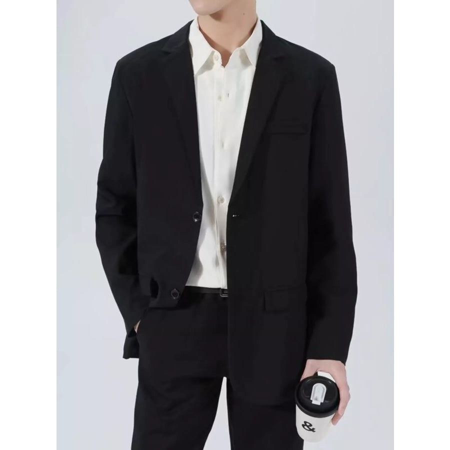 Men’s Plus Size Classic Fit Two-Button Blazer Black / M Apparel and Accessories