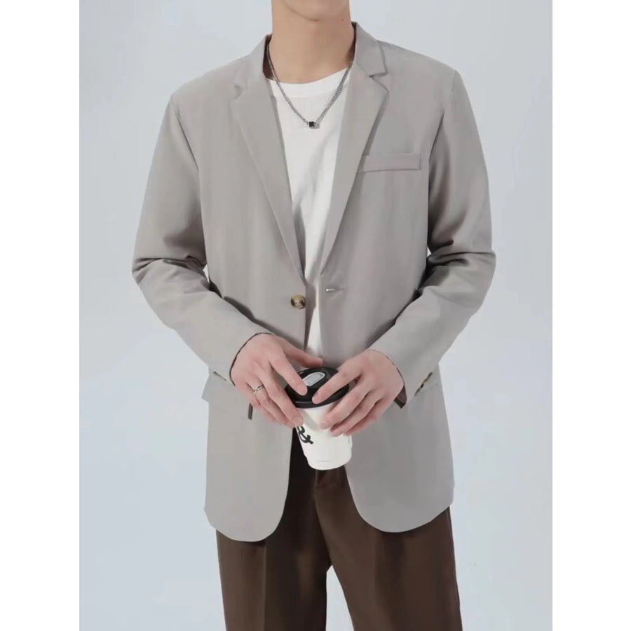 Men’s Plus Size Classic Fit Two-Button Blazer Light Gray / M Apparel and Accessories