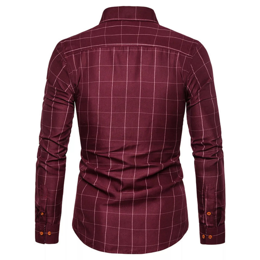 Men’s Plus Size Classic Plaid Button-Down Shirt Apparel and Accessories