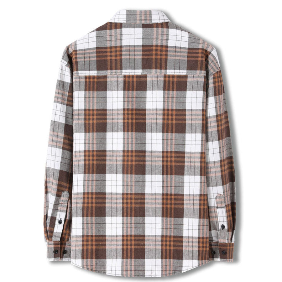 Men’s Plus Size Classic Plaid Long Sleeve Shirt Apparel and Accessories